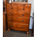 A Victorian Mahogany Bowfront Four Height Chest of Drawers, 104cm by 52cm by 139cmFrom the Estate of