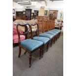 A Set of Five Mahogany Dining Chairs and A Pair of Victorian Rosewood Balloon Back Dining Chairs (