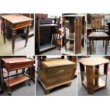 A Group of Furniture, to include three 20th century lamp tables, an early 20th century chair, a