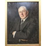 British School (20th century)Portrait of a gentleman, half length, wearing a dark suit and tie