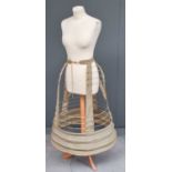 Thomson’s No375 Paris Prize Crinoline in grey with cream cotton to the reverse, 11 hoops