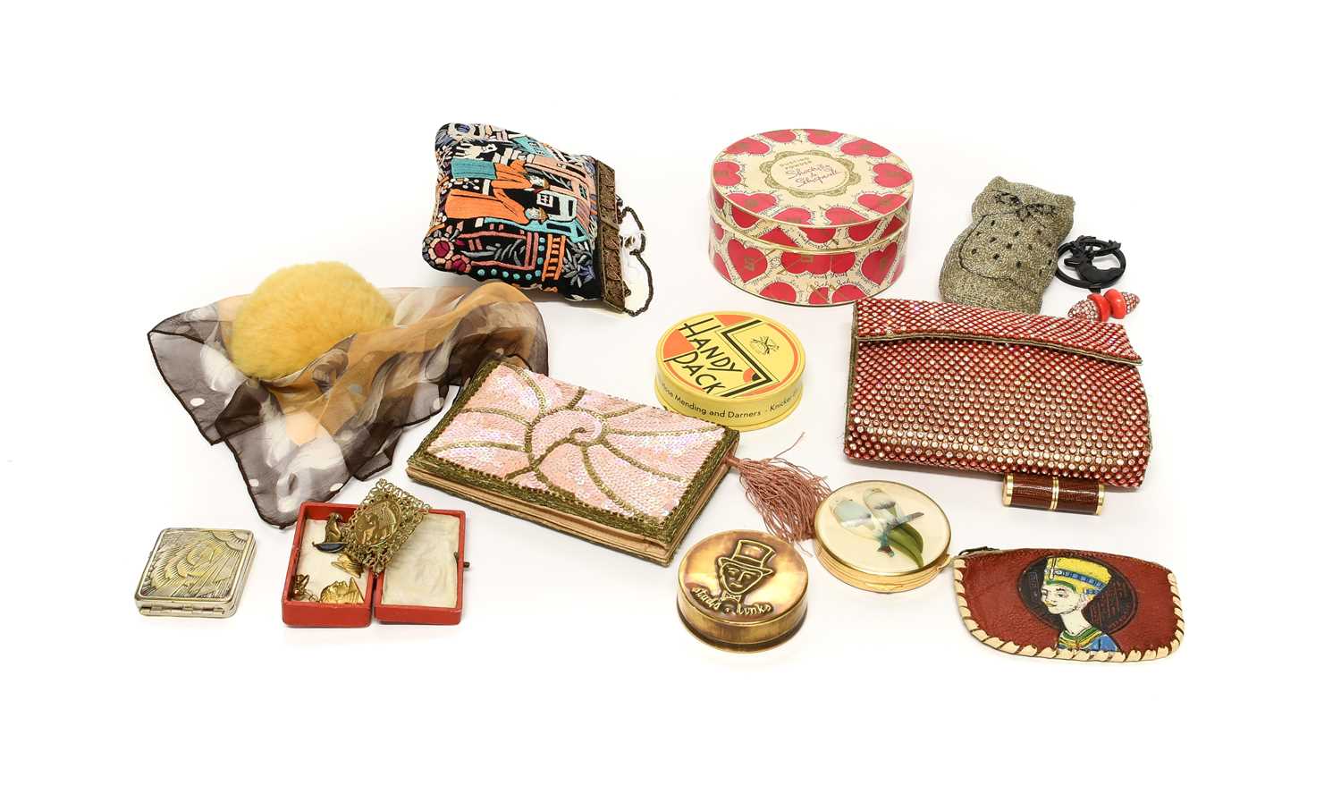 Assorted 20th Century Costume Accessories comprising a 1920s Abel Morall Cross Fox Handy Pack