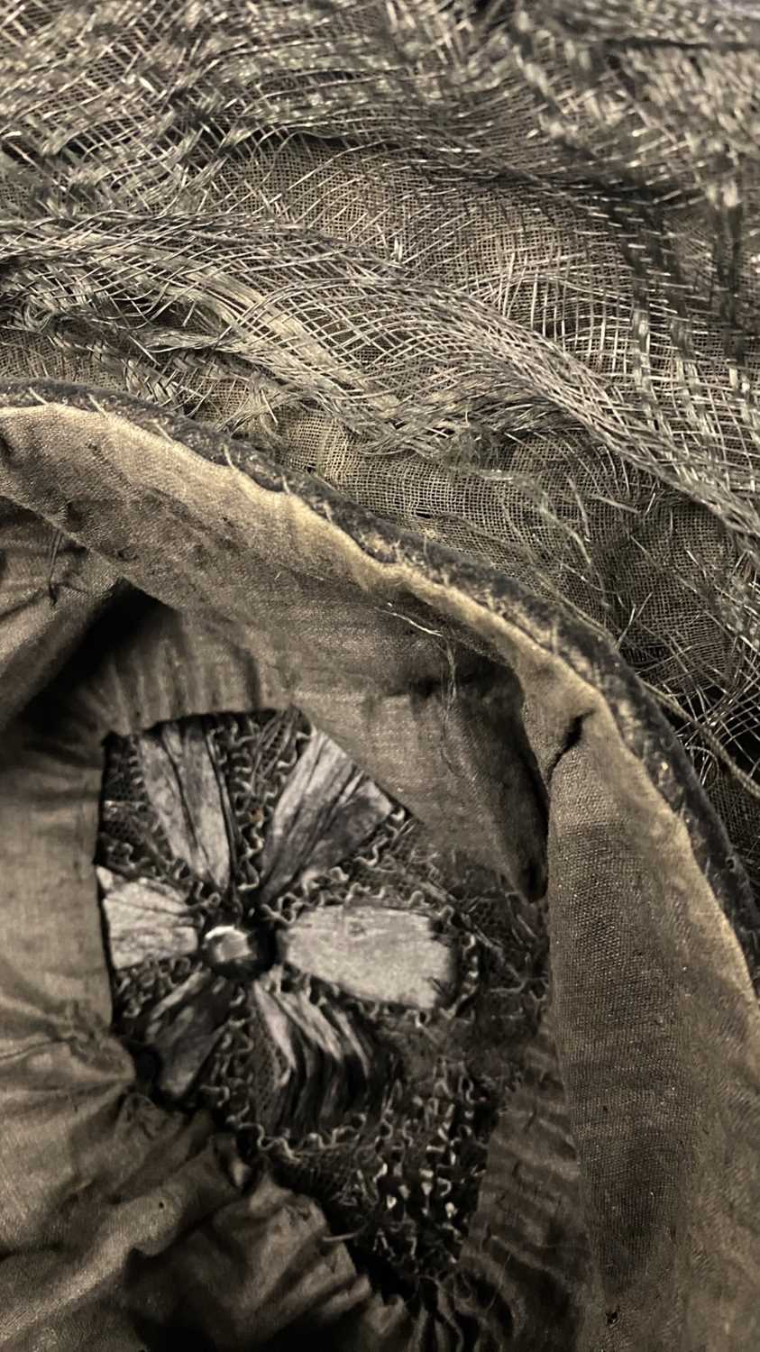 Three Early 20th Century Hats comprising an Au Bon Marche Paris straw hat with grey ribbon, - Image 9 of 9