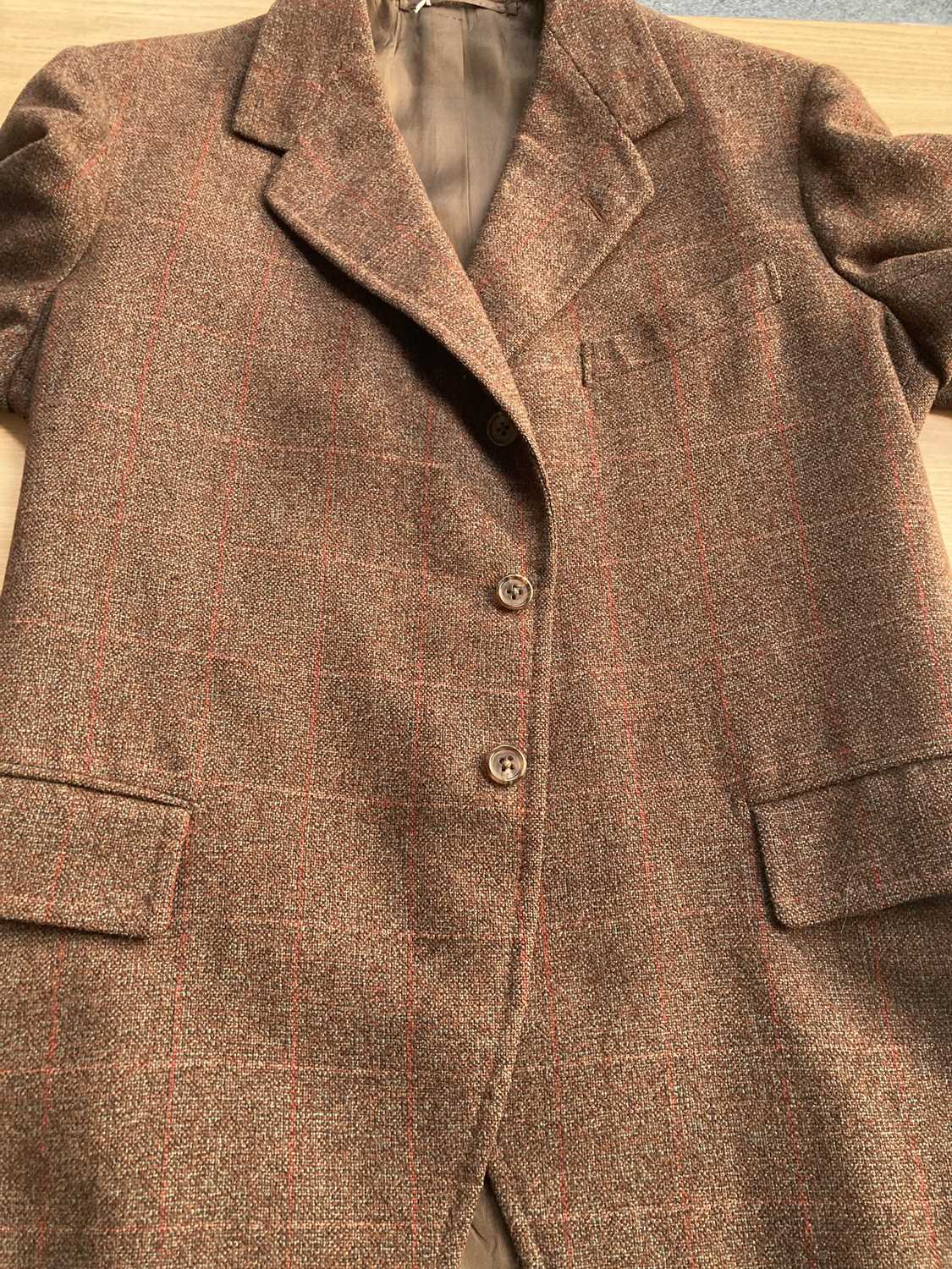 Assorted Gents Mid-20th Century Costume, comprising a Maenson green tweed check three piece suit - Image 28 of 30