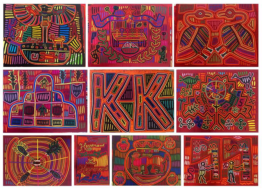 Collection of 20th Century Molas from San Blas Islands, Panama comprising ten reverse appliqué and