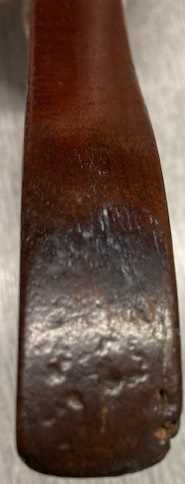 19th Century Mahogany Knitting Stick, with inlaid decoration and rectangular glazed aperture - Image 7 of 8