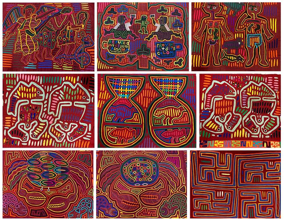 Collection of 20th Century Molas from San Blas Islands, Panama comprising ten reverse appliqué and