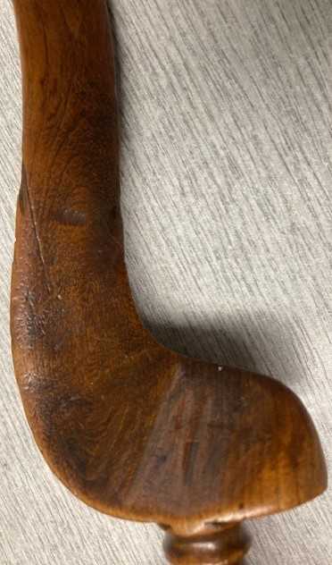 19th Century Mahogany Knitting Stick, with inlaid decoration and rectangular glazed aperture - Image 6 of 8