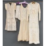 Early 20th Century Costume and Accessories, comprising a circa 1920s white cotton lawn dress with