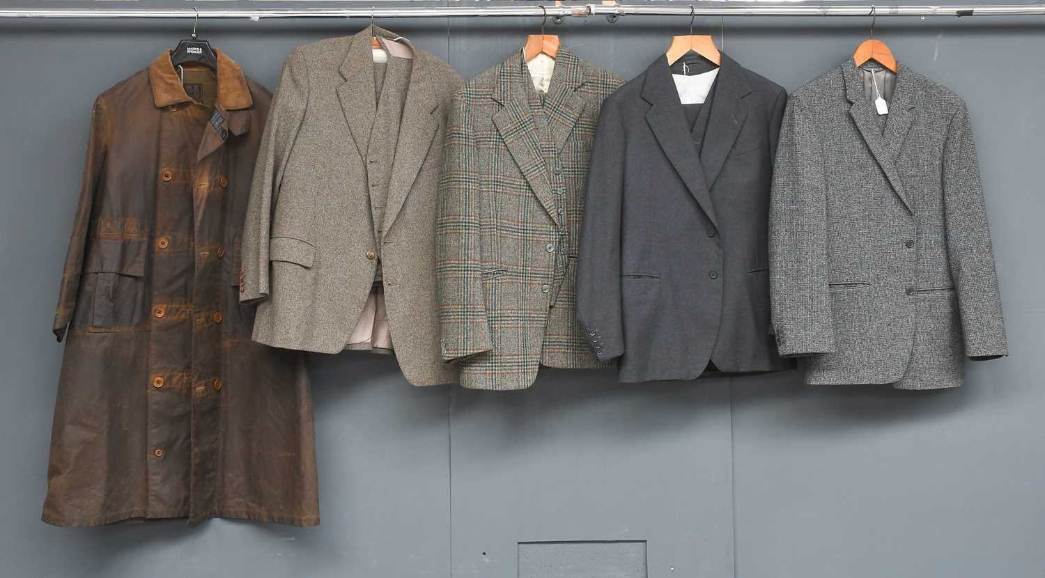 Assorted Gents Mid-20th Century Costume, comprising a Maenson green tweed check three piece suit - Image 3 of 30