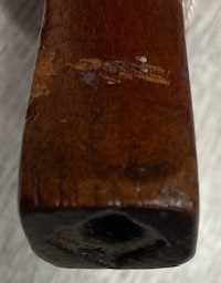 19th Century Mahogany Knitting Stick, with inlaid decoration and rectangular glazed aperture - Image 8 of 8