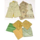 Decorative 20th Century Hand Quilted Items, comprising a yellow rose quilted long dressing
