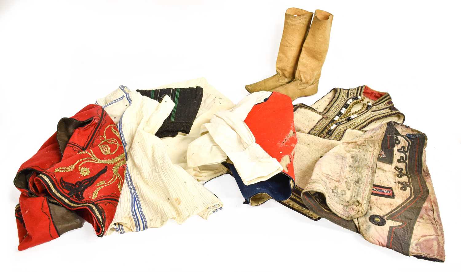 Assorted Mainly Early 20th Century Children's Ottoman/Albanian Costume, comprising a cream wool