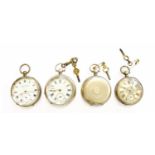 Two Silver Open Faced Pocket Watches, cases stamped 935 and 925, Full Hunter Pocket Watch, case