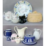 A Quantity of 18th Century and Later English Ceramics, including a polychrome delft charger, Newhall