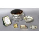 A Collection of Assorted Silver, including a silver-mounted tortoiseshell and glass dressing-table