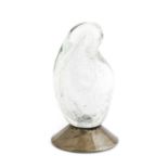 Alfredo Barbini (1912-2007): A Glass Table Lamp, clear cased and crackle glass, on a chrome base,