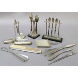 A Large Collection of mainly Silver Handled Button Hooks, Shoehorns, and Manicure Tools, including