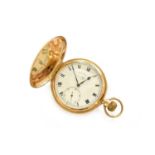 A 9 Carat Gold Full Hunter Pocket Watch, signed Thos Russell, LiverpoolCase with surface