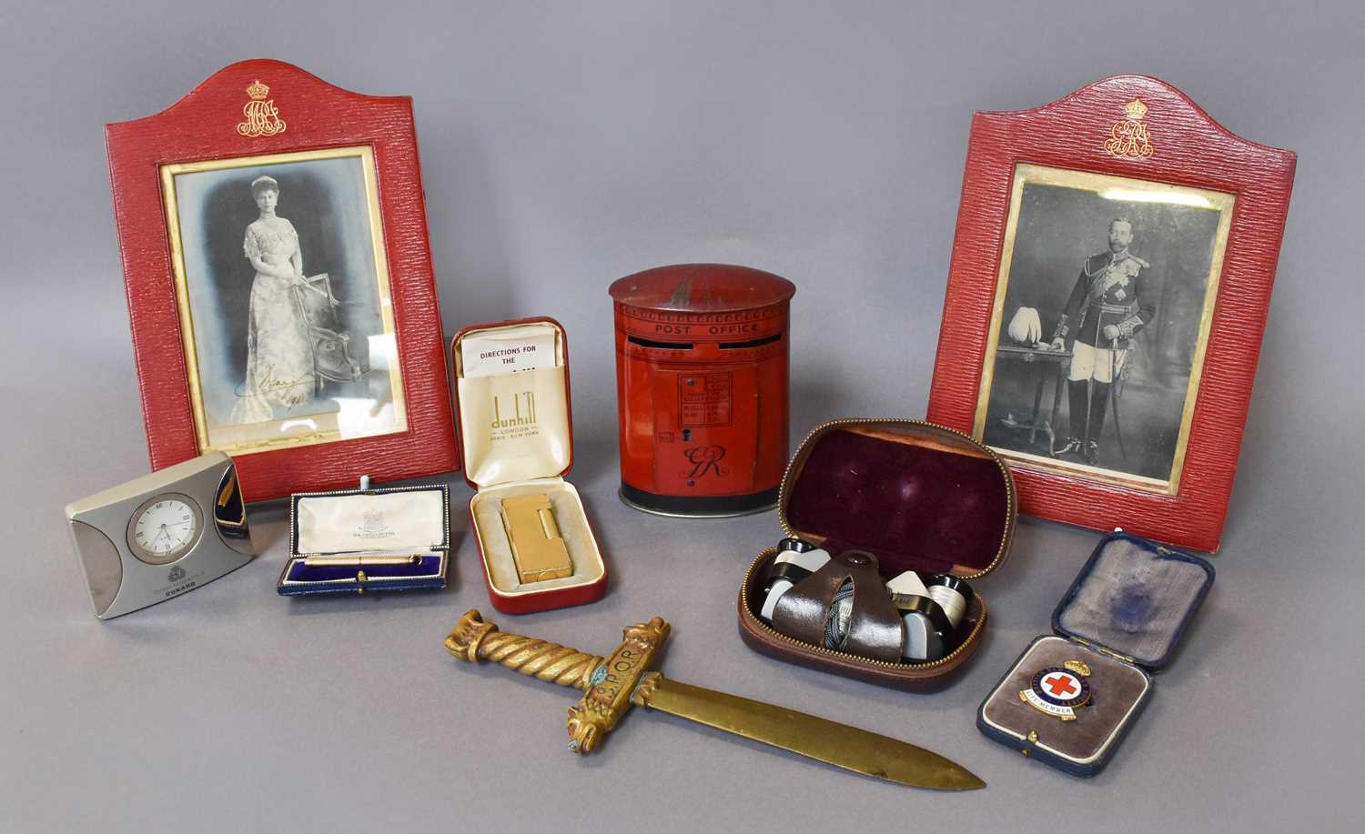 A Miscellaneous Group, including a pair of portrait photographs of King George V and a signed