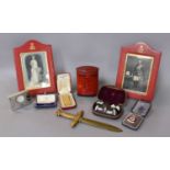 A Miscellaneous Group, including a pair of portrait photographs of King George V and a signed