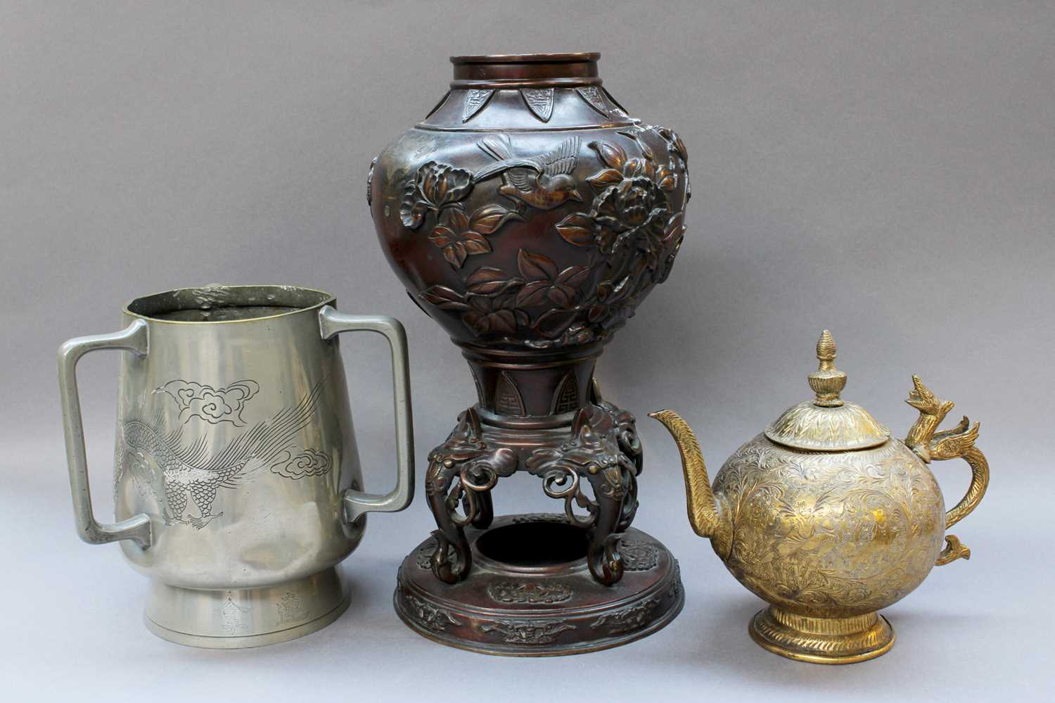 A Quantity of Asian Art, to including two Chinese crackle glazed baluster vases and covers, - Image 2 of 4