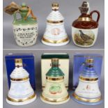 Tullamore ? blended Irish whiskey, Rutherfords blind? and four Bells decanters (6)