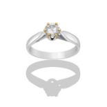 An 18 Carat White Gold Diamond Solitaire Ring, the round brilliant cut diamond in a claw setting, to