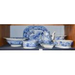 Early 19th century English Printed Pottery, including British Palaces bowl, pearlware platter,