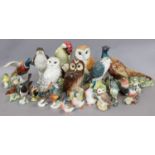 Beswick Bird Models, including Woodpecker, two Owls, two Pheasants, three decanters; Beneagles (full
