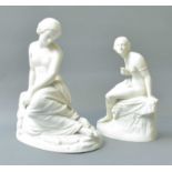 A Minton Parian Figure of a Classical Maiden and a similar Copeland Parian figure (2)Minton is