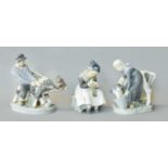 Three Royal Copenhagen Figures, Including 'Boy and Girl with Cattle', model No. 772 and 779, 'Seated