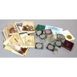 A Box of Miscellaneous, Including a Small Quantity of Coins, including a Victorian enamelled