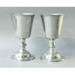 A Pair of Georgian Scottish Chalices, with blade knop stems, 22cm highCombined weight - 1867