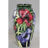 A Modern Moorcroft Vase, Anemone Tribute, with painted and impressed marks, 25.5cm high
