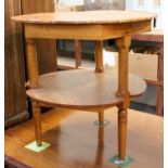 A Burr Walnut Two Tier Lamp Table, 64cm by 64cm