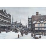 F* Hodgson (20th Century)"Stonegate, York"Signed, pen and ink, together with three further works