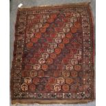 Afshar Rugs, the field with rows of boteh, enclosed by flower head borders, 170cm by 120cm; together