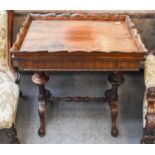 A Victorian Rosewood Galleried Side Table, circa 1870, the scroll carved gallery on a rectangular