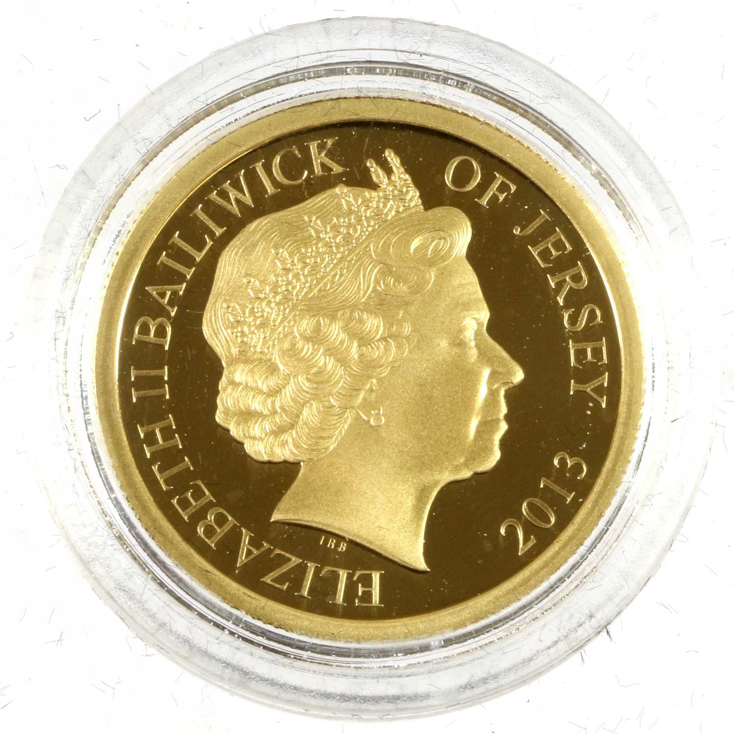 Jersey, Proof Gold £1 2013 (.916 gold, 22.5mm, 7.98g) 'Coronation Jubilee', obv. Rank-Broadley - Image 3 of 3