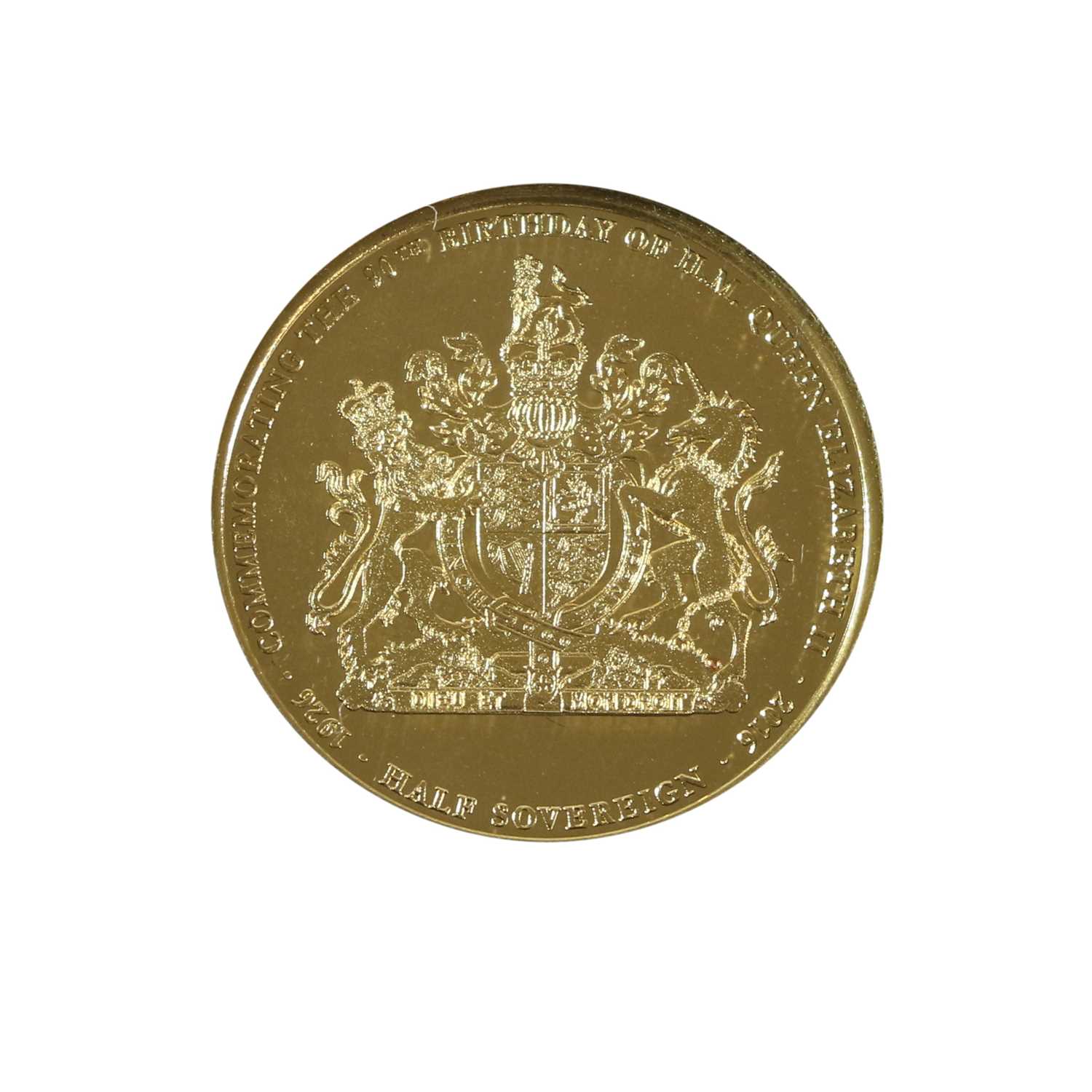 Tristan da Cunha, Gold Proof Half Sovereign 2016 (.916 [22ct] gold, 19.3mm, 4g) 'Queen's 90th - Image 2 of 2