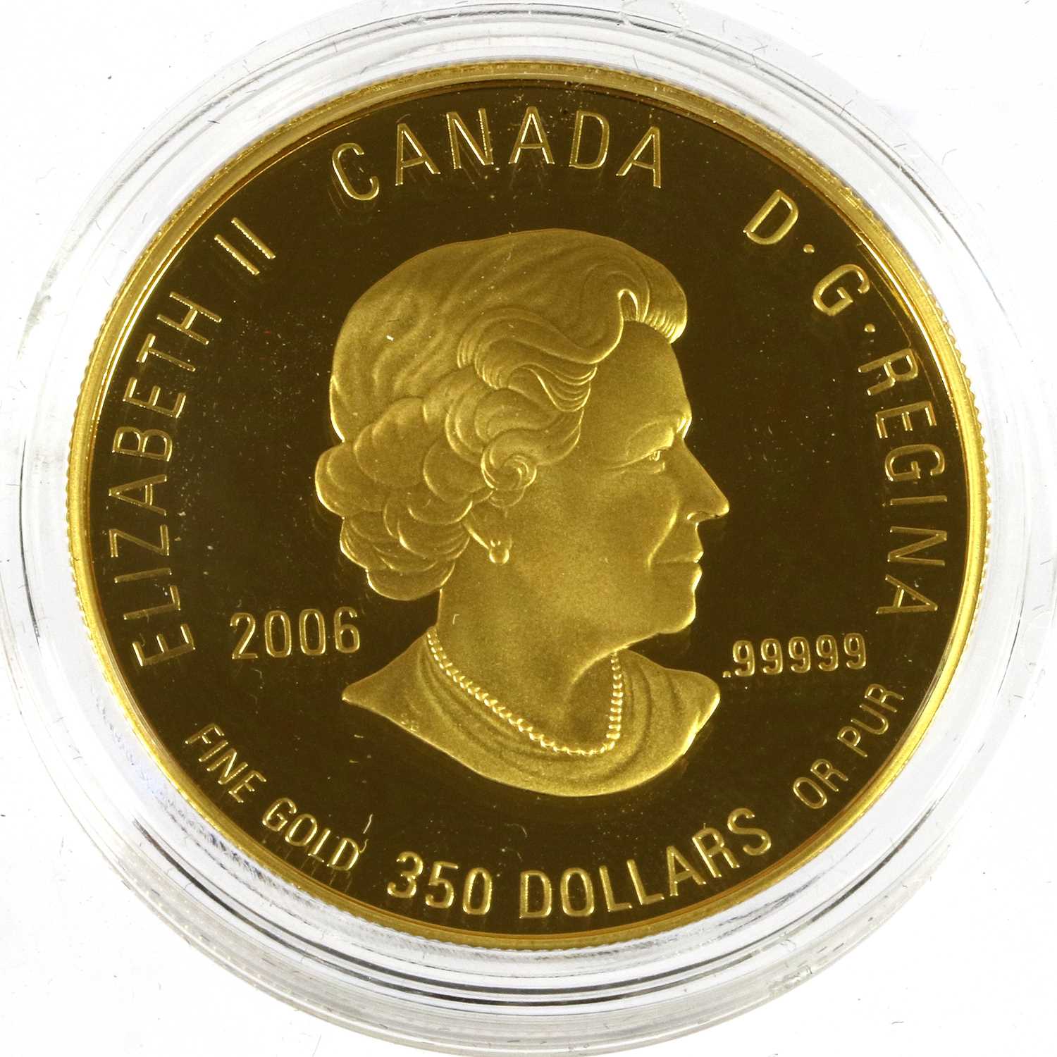 Canada, Gold Proof $350 2006 (.999 gold, 35mm, 35g), 'The Blue Flag', encapsulated in Royal Canadian - Image 2 of 3