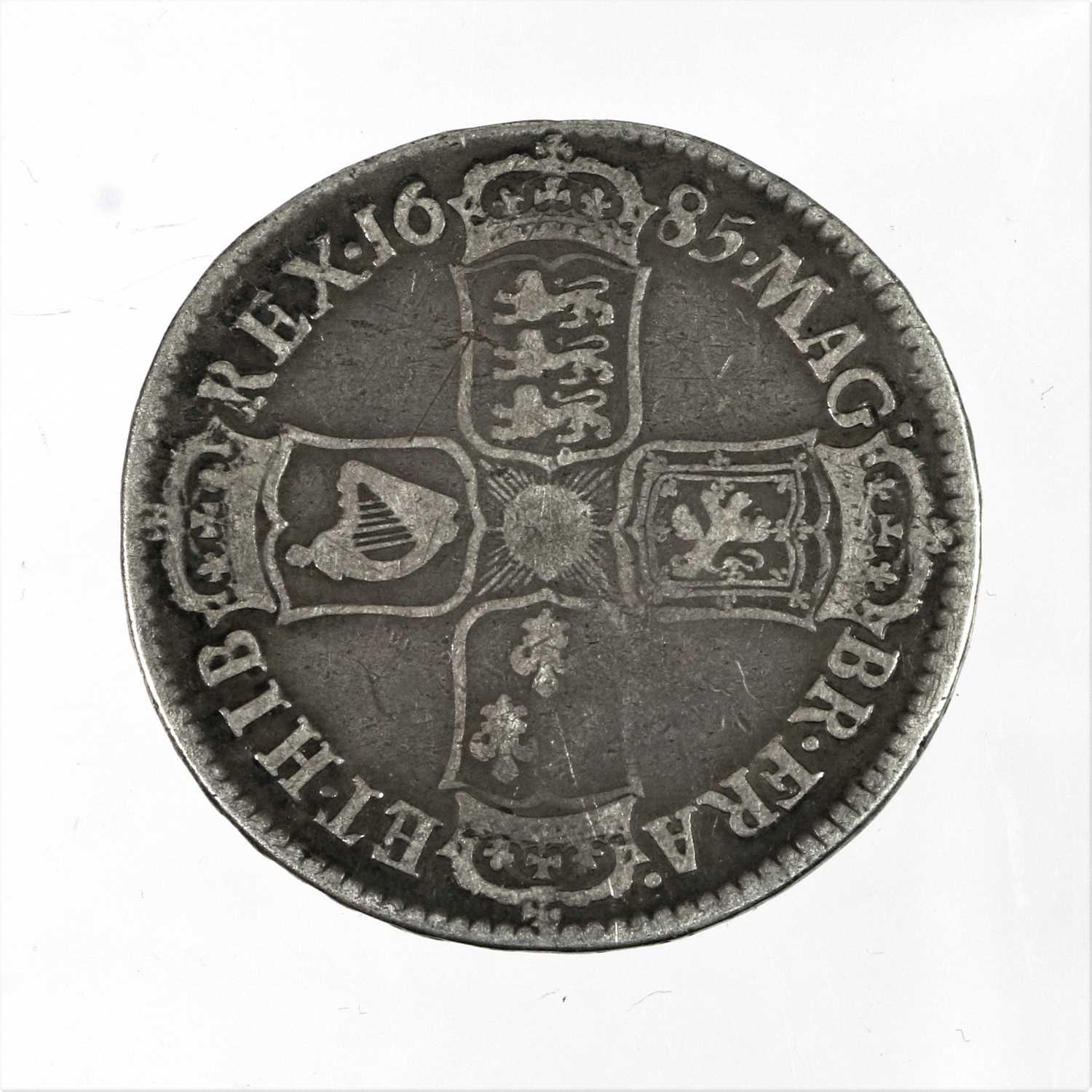 James II, Halfcrown 1685 PRIMO (S.3480; Bull 748; ESC 493) Fineex CNG 467 lot 724 from the Todd - Image 2 of 2