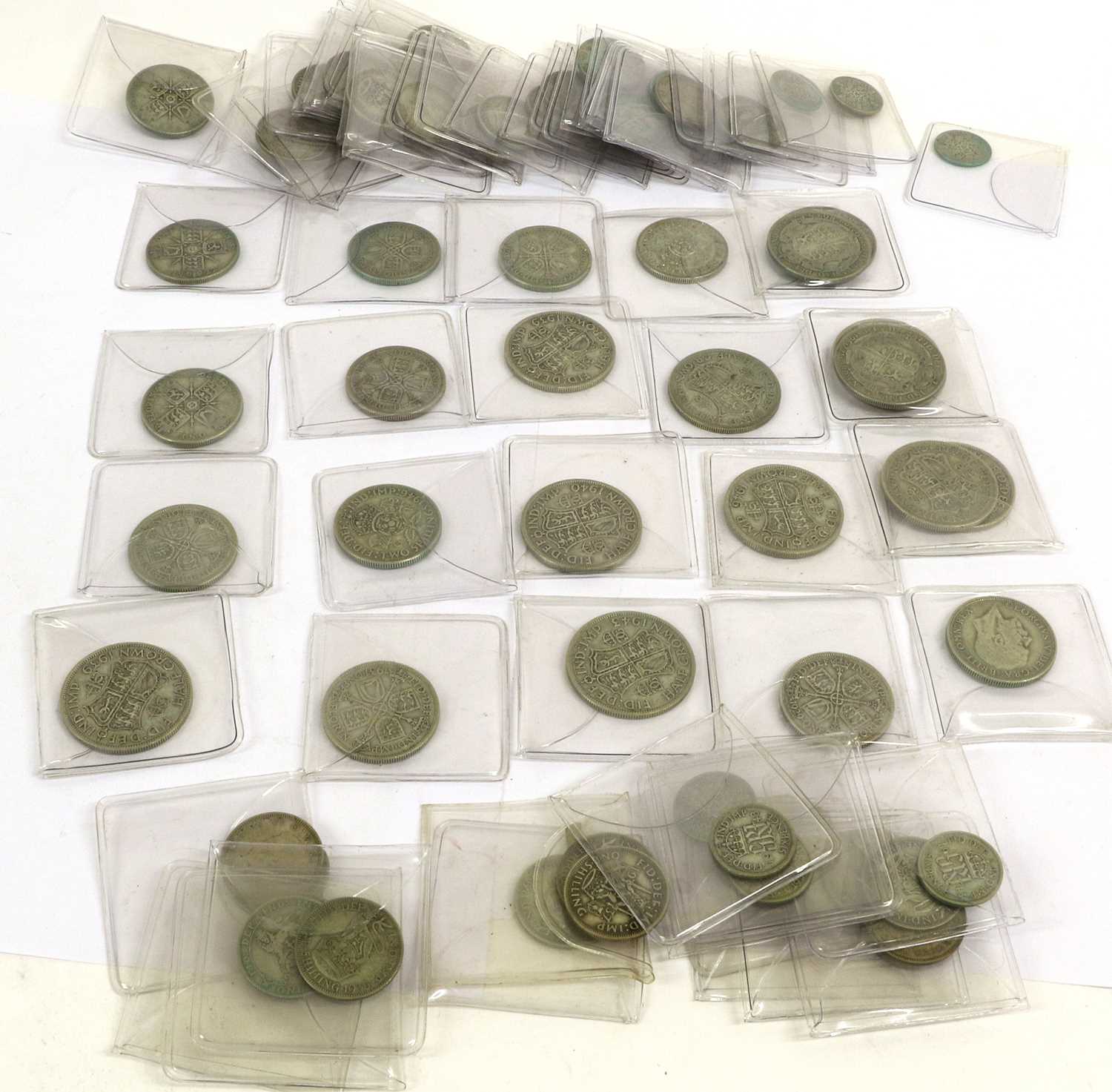 Assorted Collection, including pre-1947 silver: 12 x halfcrowns, 13 x florins, 33 x shillings, and 8 - Image 8 of 8