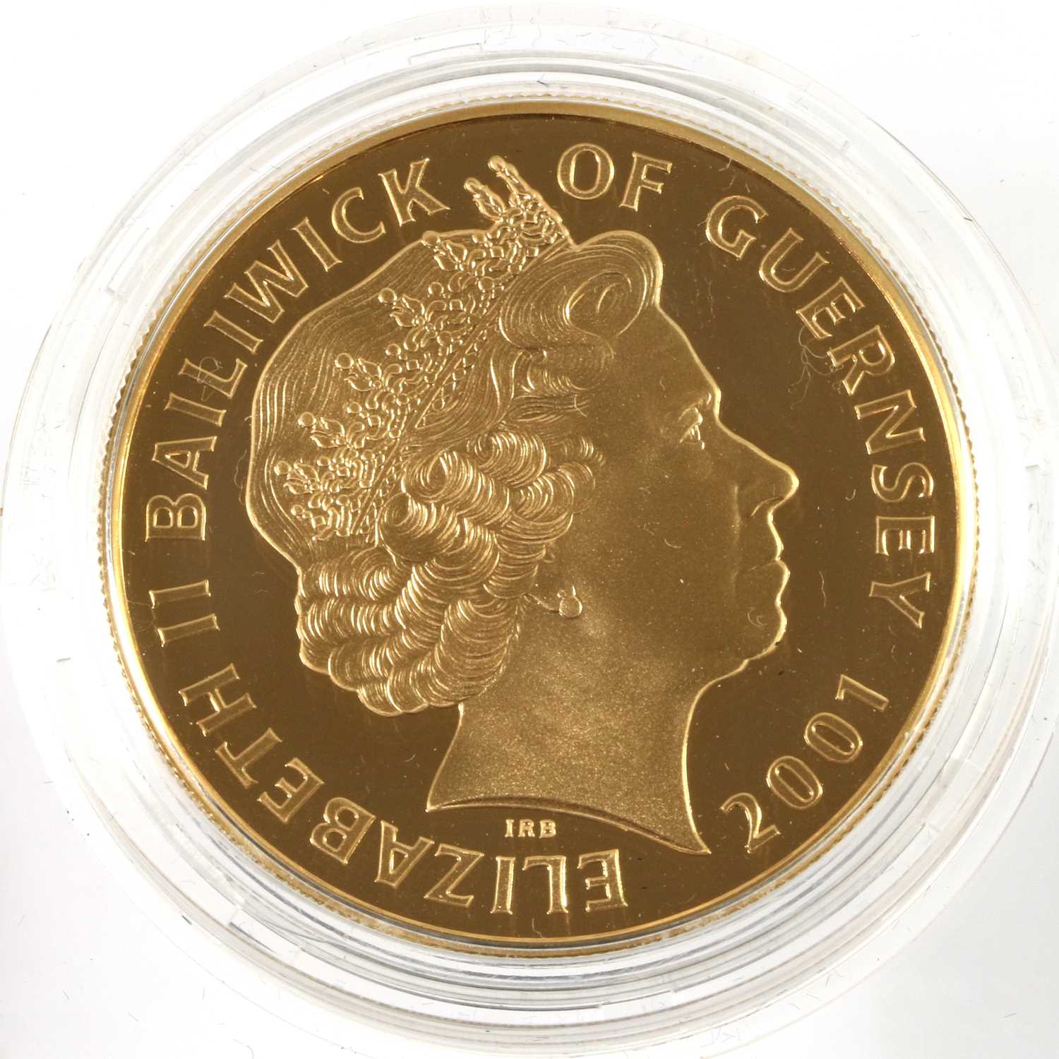 Guernsey, Gold Proof £5 2001 (.916 gold, 38.761mm, 39.94g), 'The Monarchs of the 19th Century', - Image 3 of 3