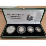 Elizabeth II, Britannia Silver Proof Collection 1997, 4-coin set comprising £2 (40mm, 32.454g, 1oz