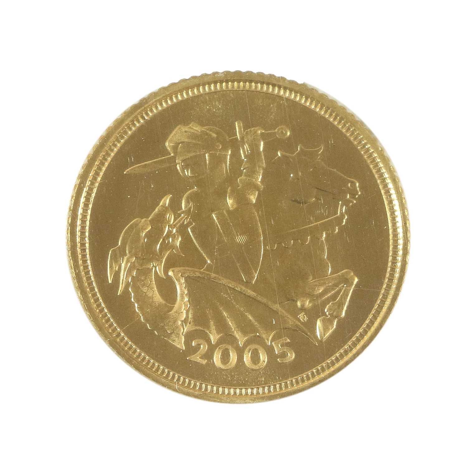 Elizabeth II, Half Sovereign 2005, obv. Rank-Broadley portrait of the Queen, rev. Timothy Noad's St. - Image 2 of 2