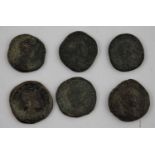 6 x Roman Imperial, Sestertii comprising: Commodus (AD 177-92) (29mm, 19.27g) Rome mint AD 183, obv.