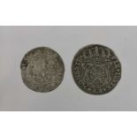 2 x German States, Silver Coins comprising: City of Nördlingen, Hammered Half Batzen 1527 (21mm, 1.