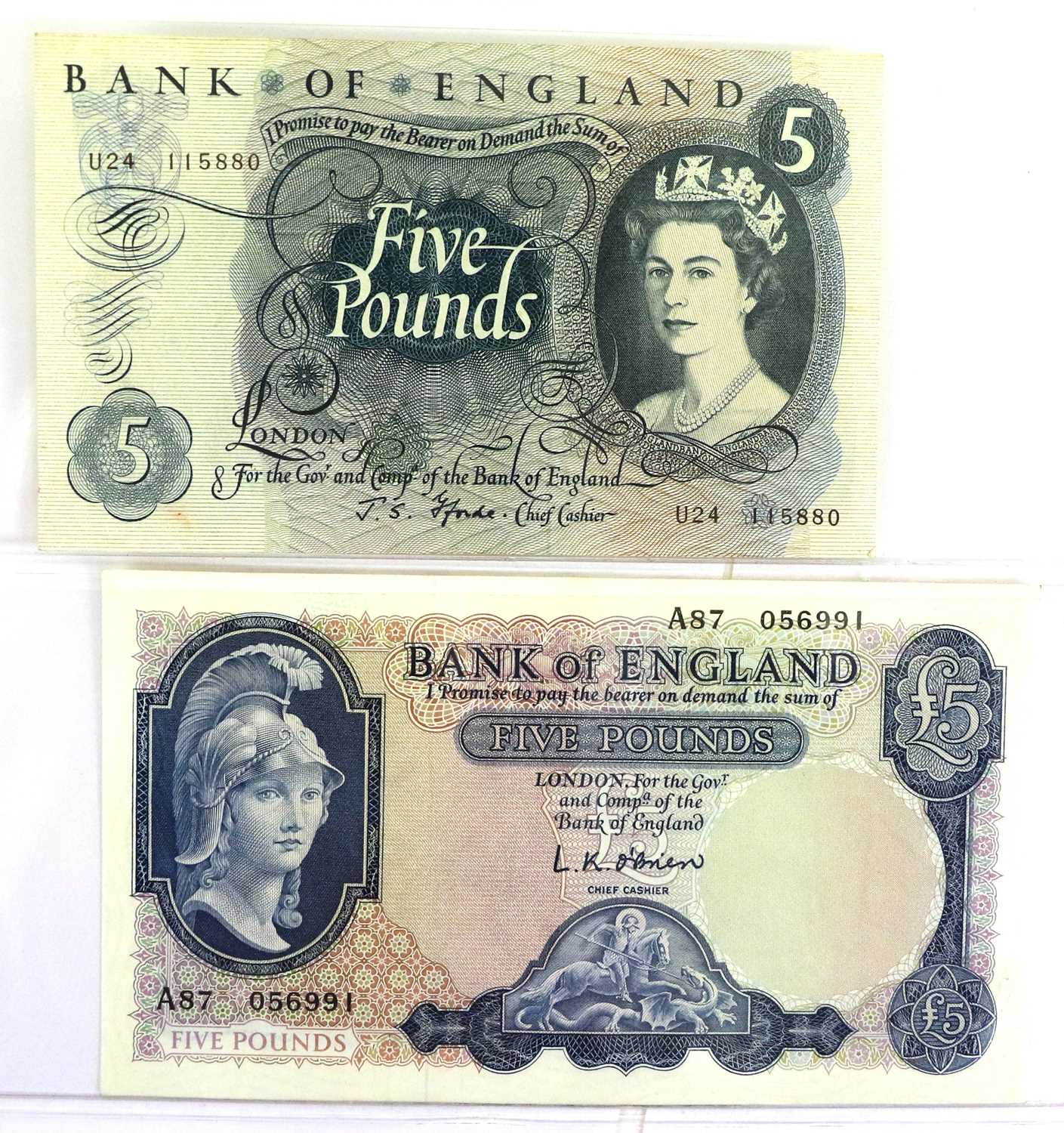 37 x Bank of England, comprising: £50 Series D signed Kentfield prefix E06, GVF; 3 x £20 Series D - Image 6 of 12